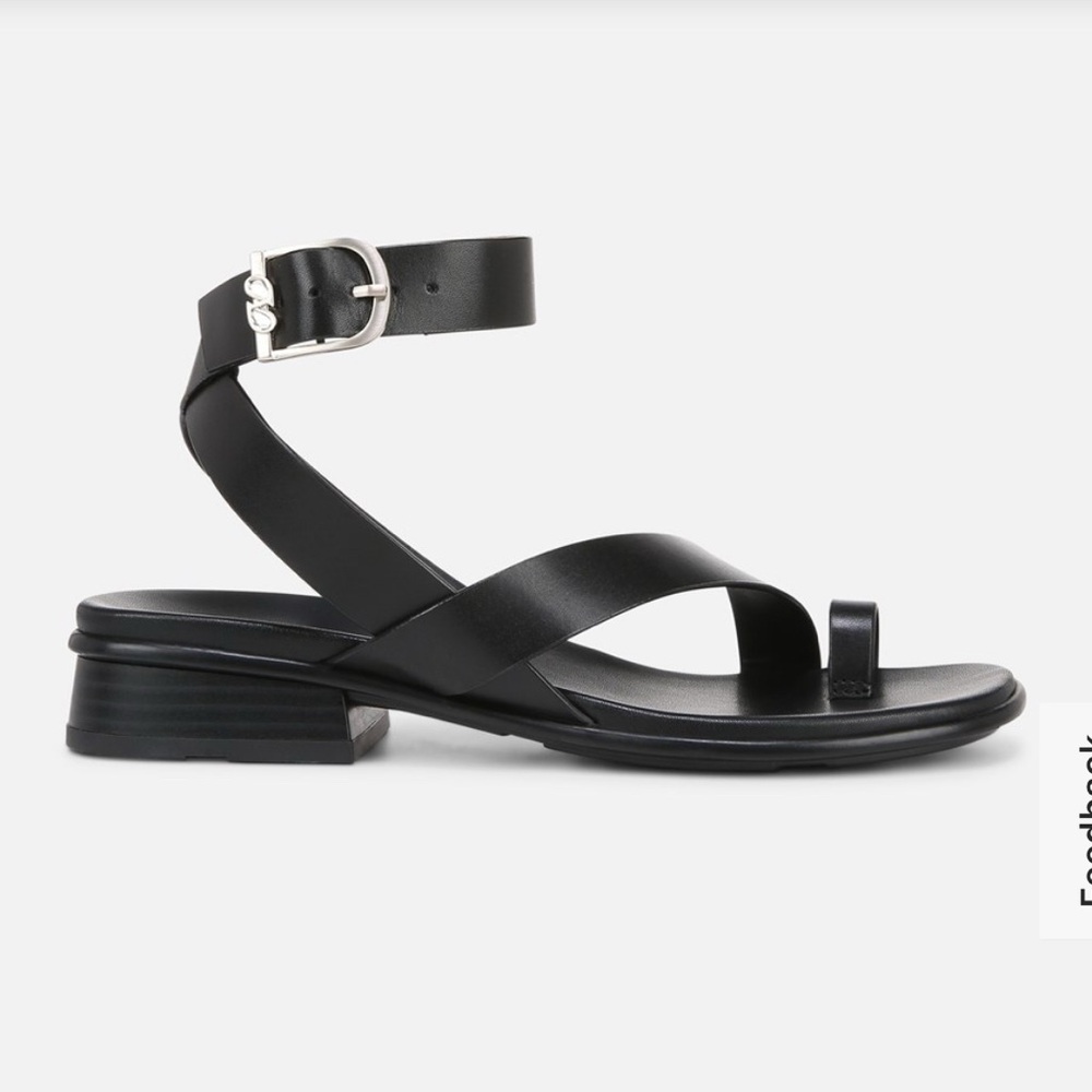 Elegant Black Women's Sandals naturalized genuine leather size 7 NWT